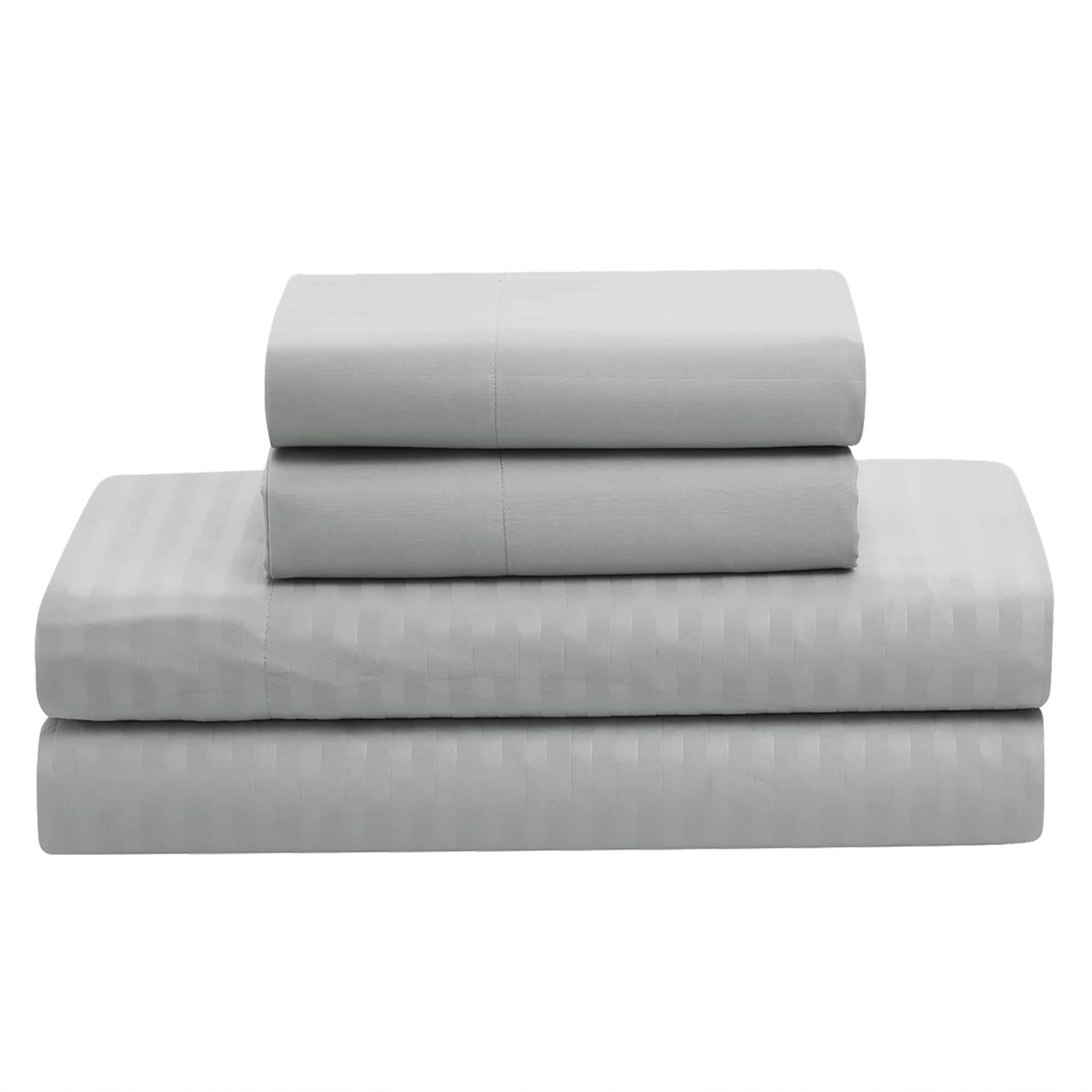 8-Piece Queen Comforter Set with Bed Skirt, Fitted Sheet, Flat Sheet, 2 Pillowcases & 2 Shams - Dobby Silver Luxury Bedding Collection | Perfect for Master Bedrooms, Guest Rooms & Cozy Home Decor