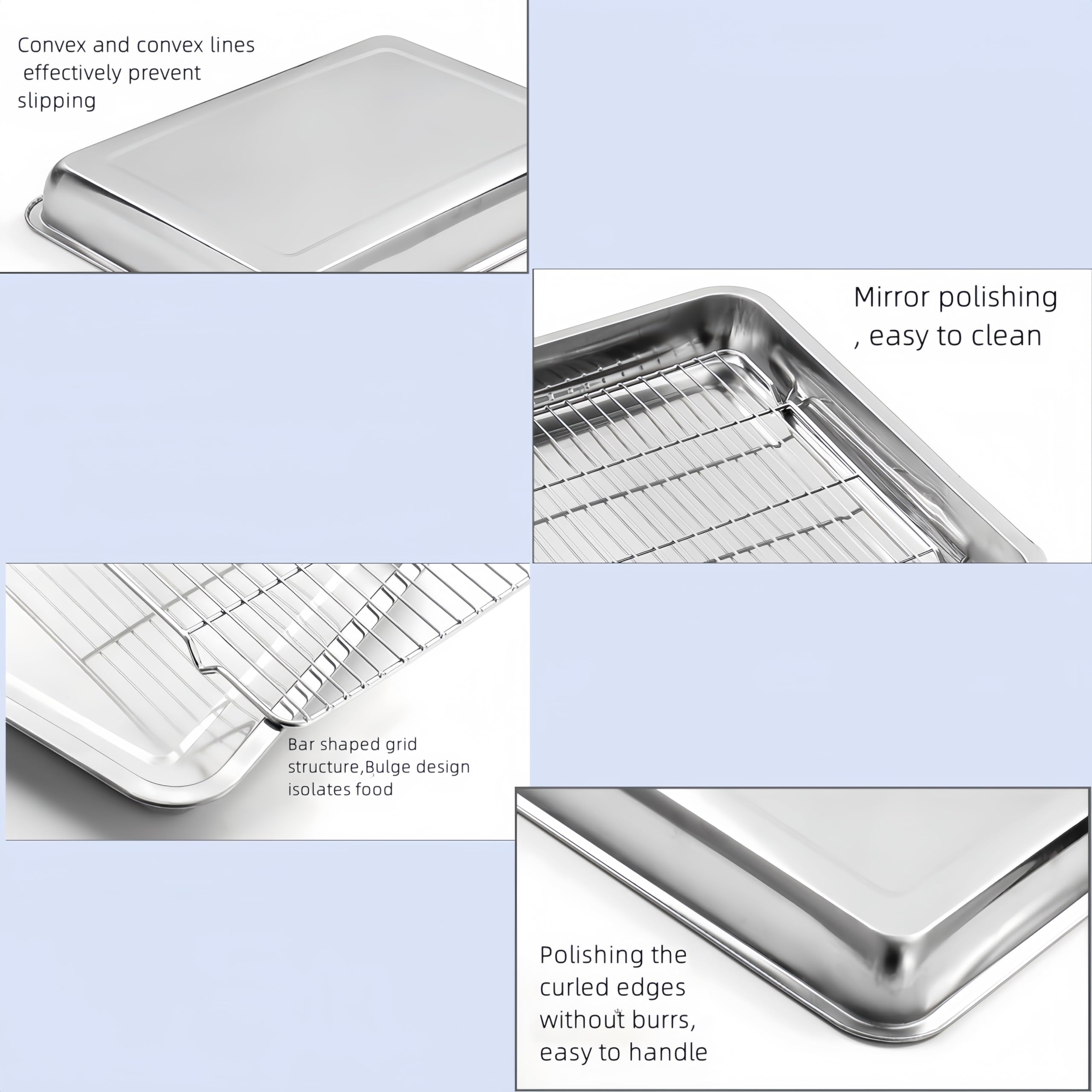Premium Heavy Duty Stainless Steel Roasting Pan for Turkey, Chicken & Meat - 23.4
