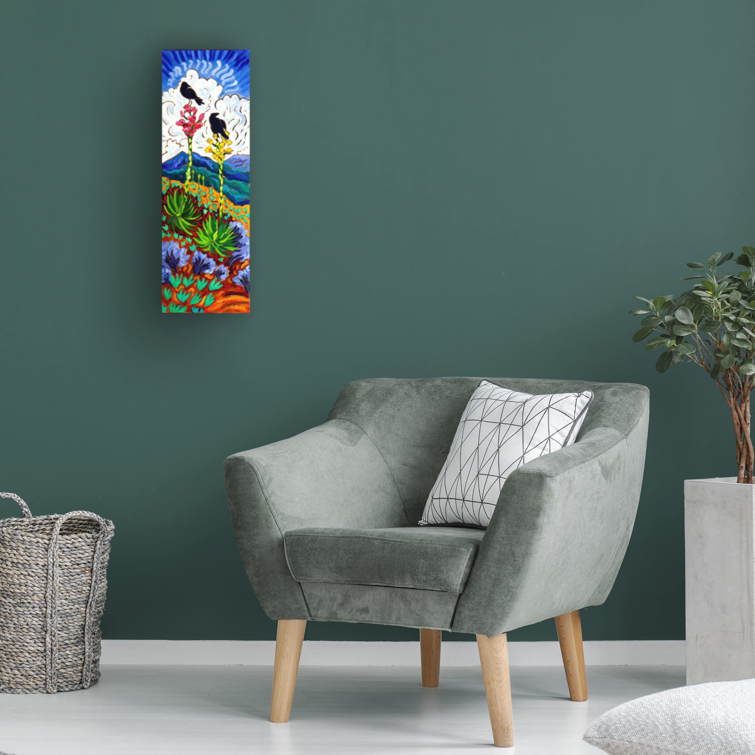 Trademark Fine Art 'The View' Canvas Wall Art by Cathy Carey - Stunning Landscape Painting for Living Room, Bedroom & Office Decor