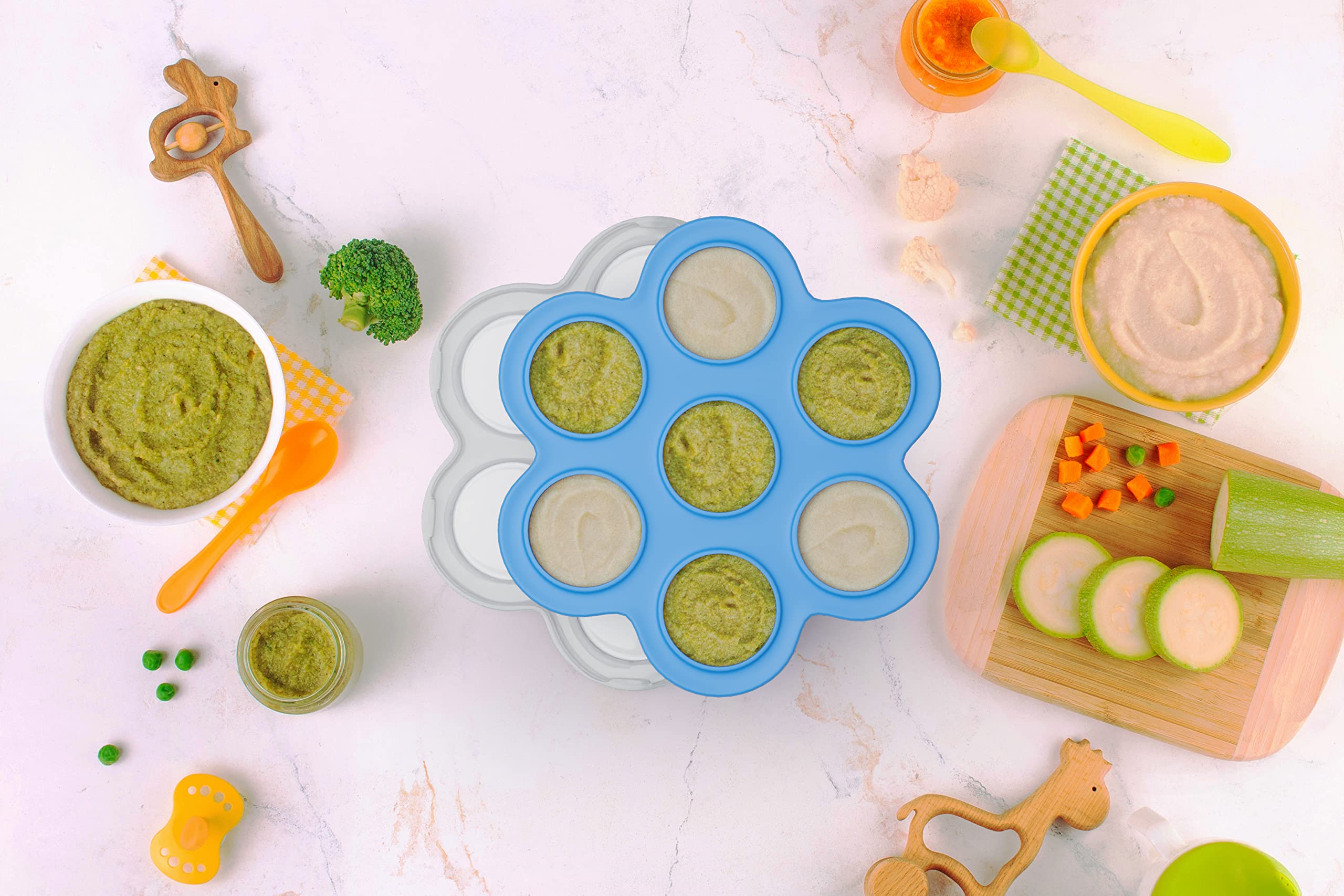 Satiety Silicone Baby Food Freezer Tray - BPA-Free Storage Container for Homemade Purees, Breast Milk & Vegetables | Microwave & Dishwasher Safe | Perfect for Meal Prep & On-the-Go Feeding