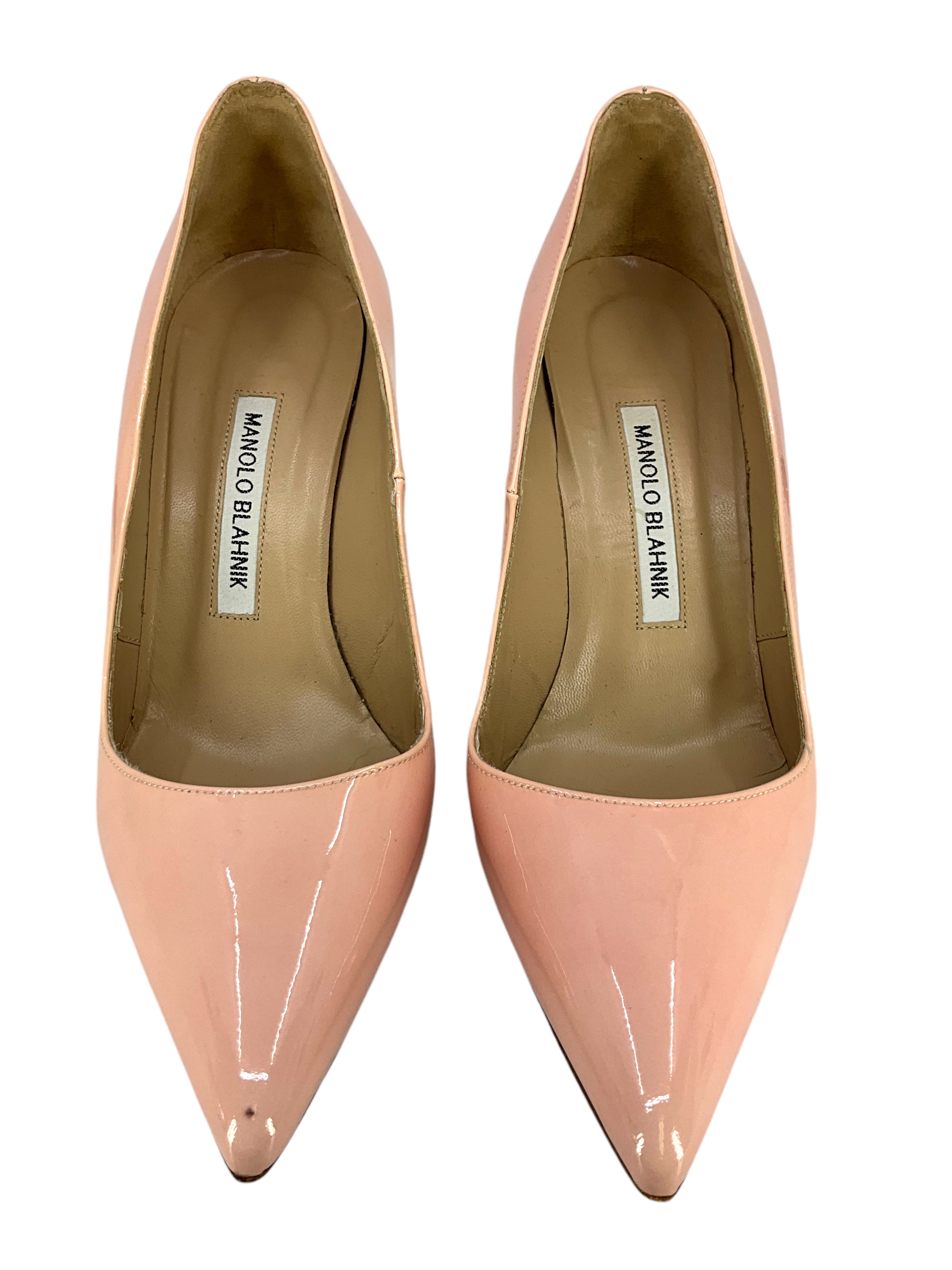 Manolo Blahnik BB Patent Leather Pointed Toe High Heel Pumps - Women's Size 7.5 (US) | Elegant Dress Shoes for Weddings, Parties & Office Wear