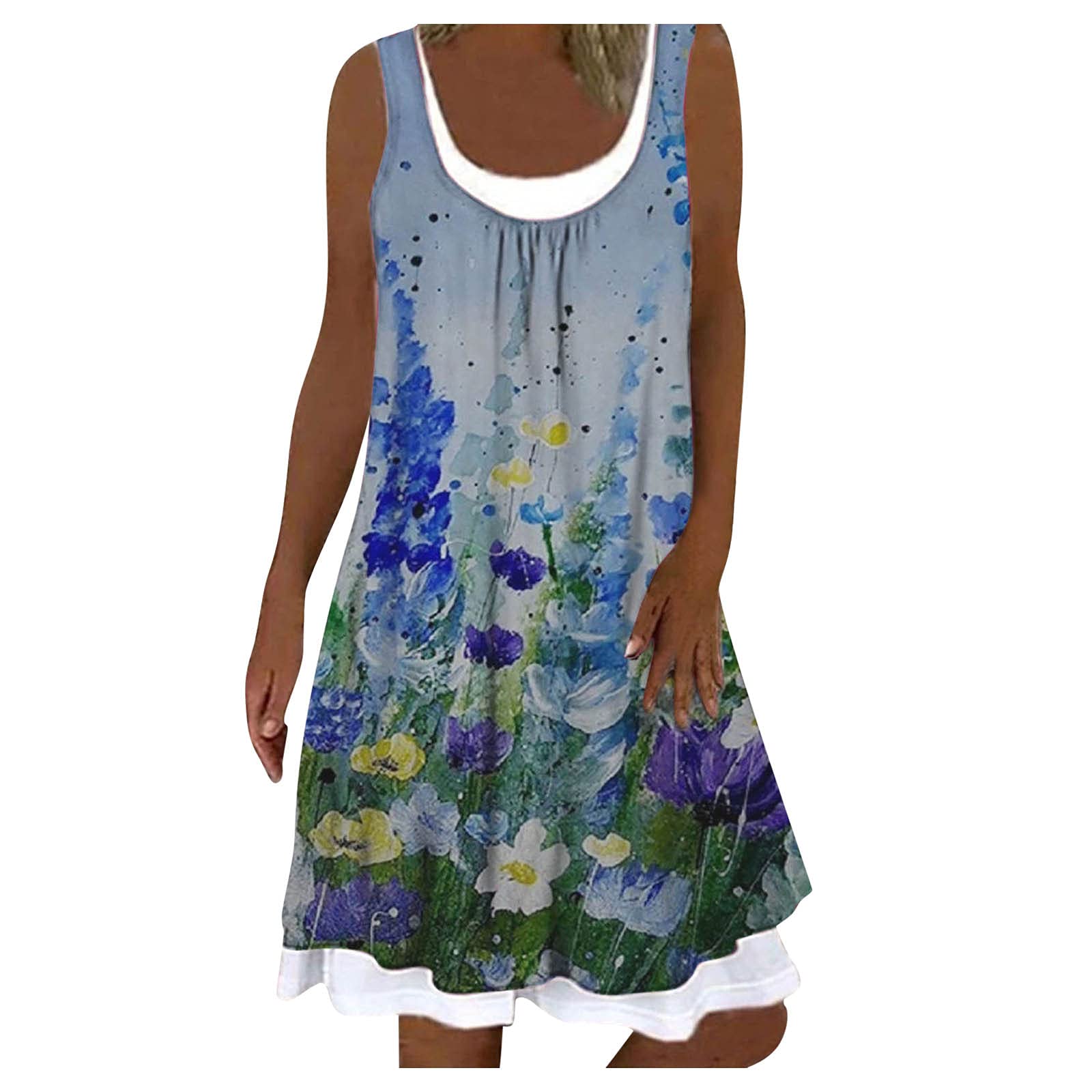 Women's Printed Beach Dresses - Sleeveless Two-Piece Summer Casual Outfit for Ladies | Perfect for Vacations, Pool Parties & Tropical Getaways