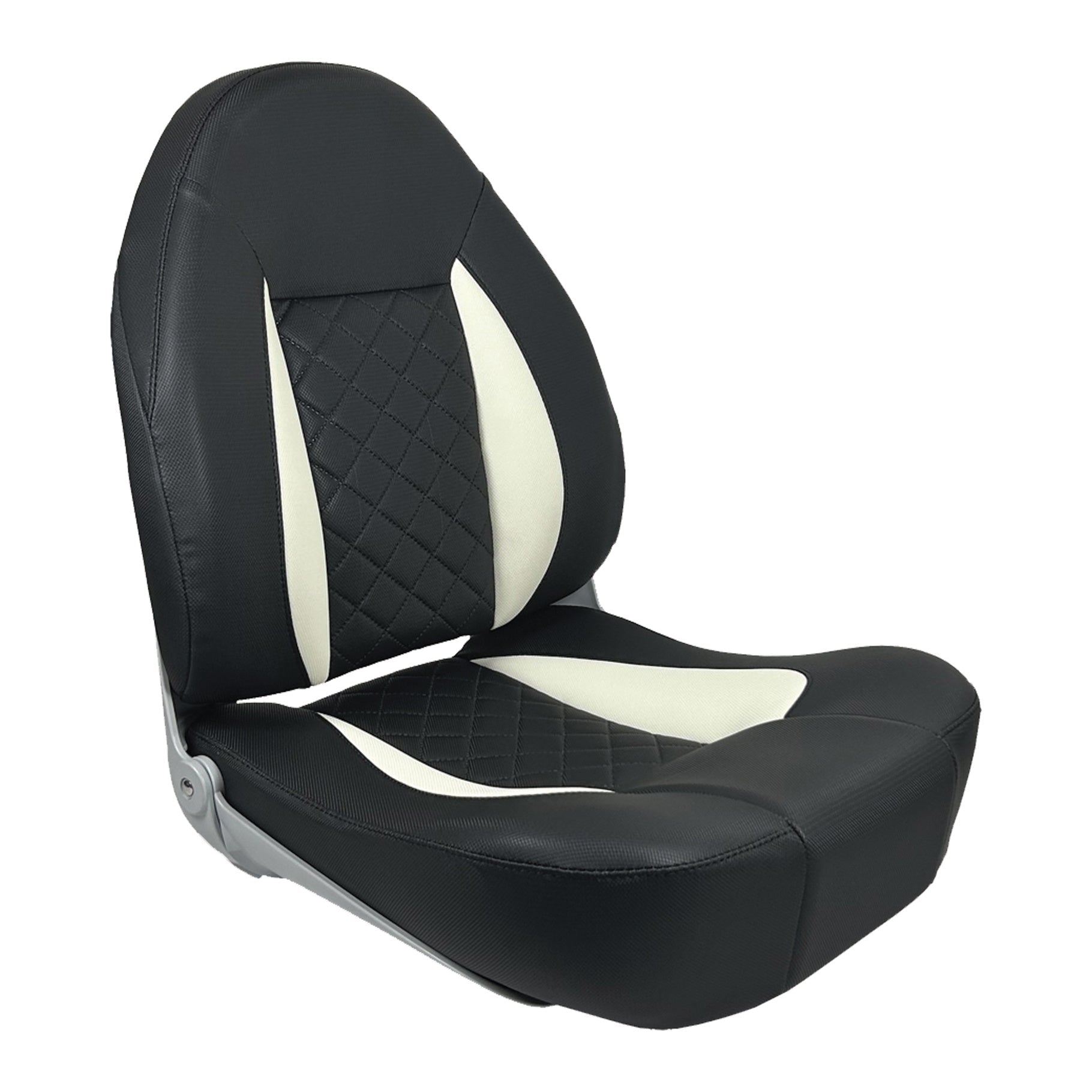 Axis Ranger Hi Back PRO Folding Seat - Lightweight Portable Camping Chair with Adjustable Backrest (Black/Grey White) - Perfect for Outdoor Adventures, Hiking, Fishing, and Beach Trips