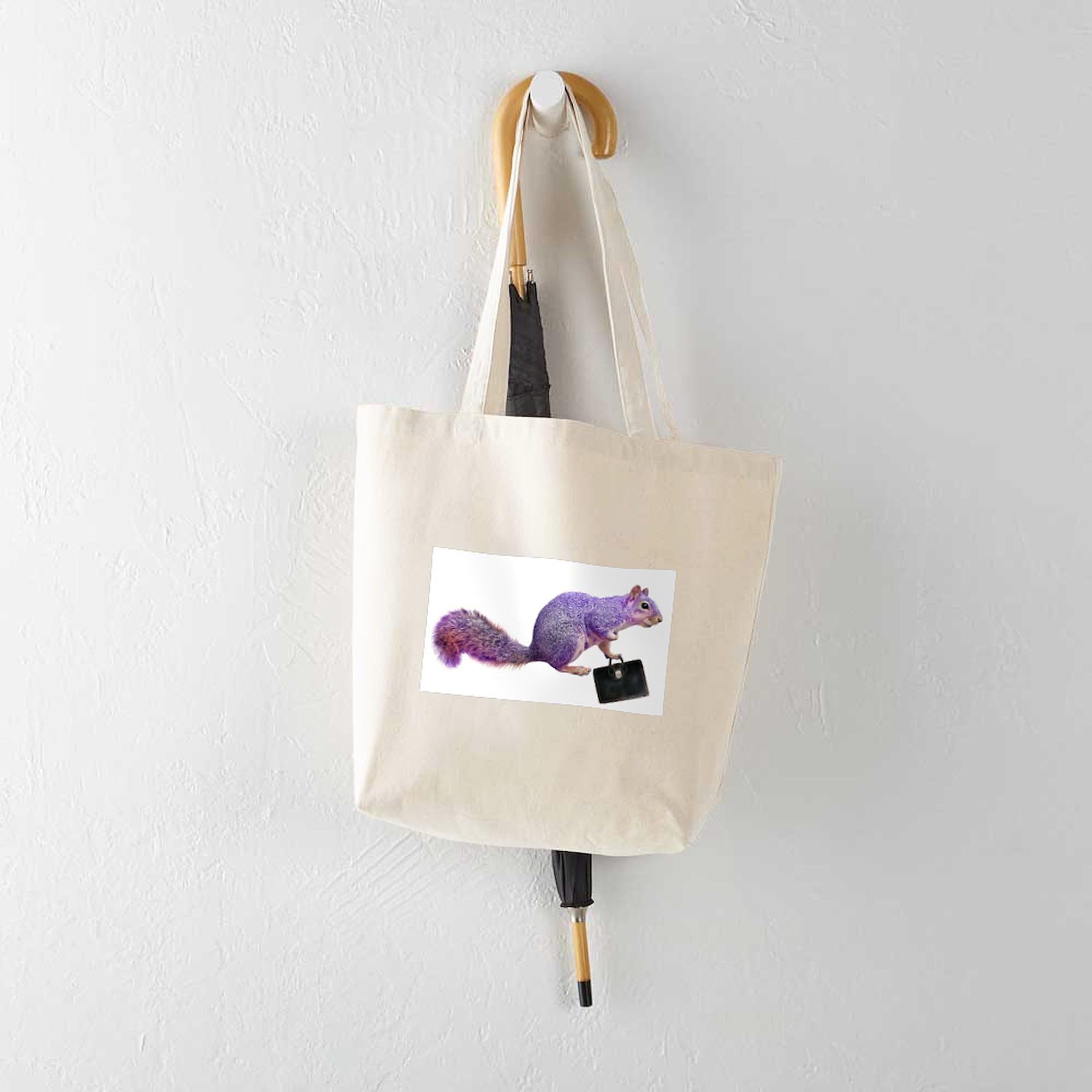 Purple Squirrel Canvas Tote Bag - Eco-Friendly Reusable Shopping Bag for Groceries, Beach & Daily Use | Natural Cotton Carryall by CafePress