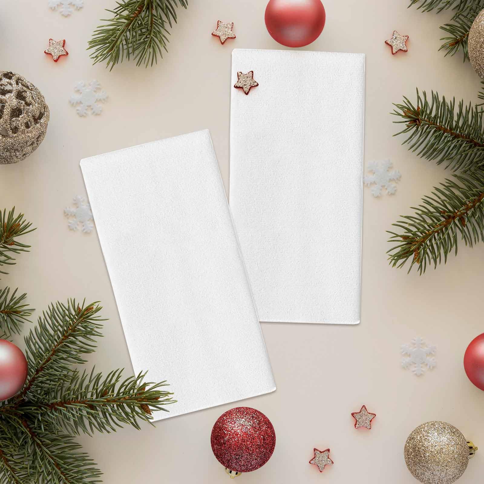 Premium White Kitchen Towel Set of 3 - Ultra Soft Absorbent Microfiber Hand Towels for Kitchen, Bathroom & Bar - Reusable, Washable & Fast Drying Cleaning Cloths - Perfect for Cooking, Cleaning & Home Decor