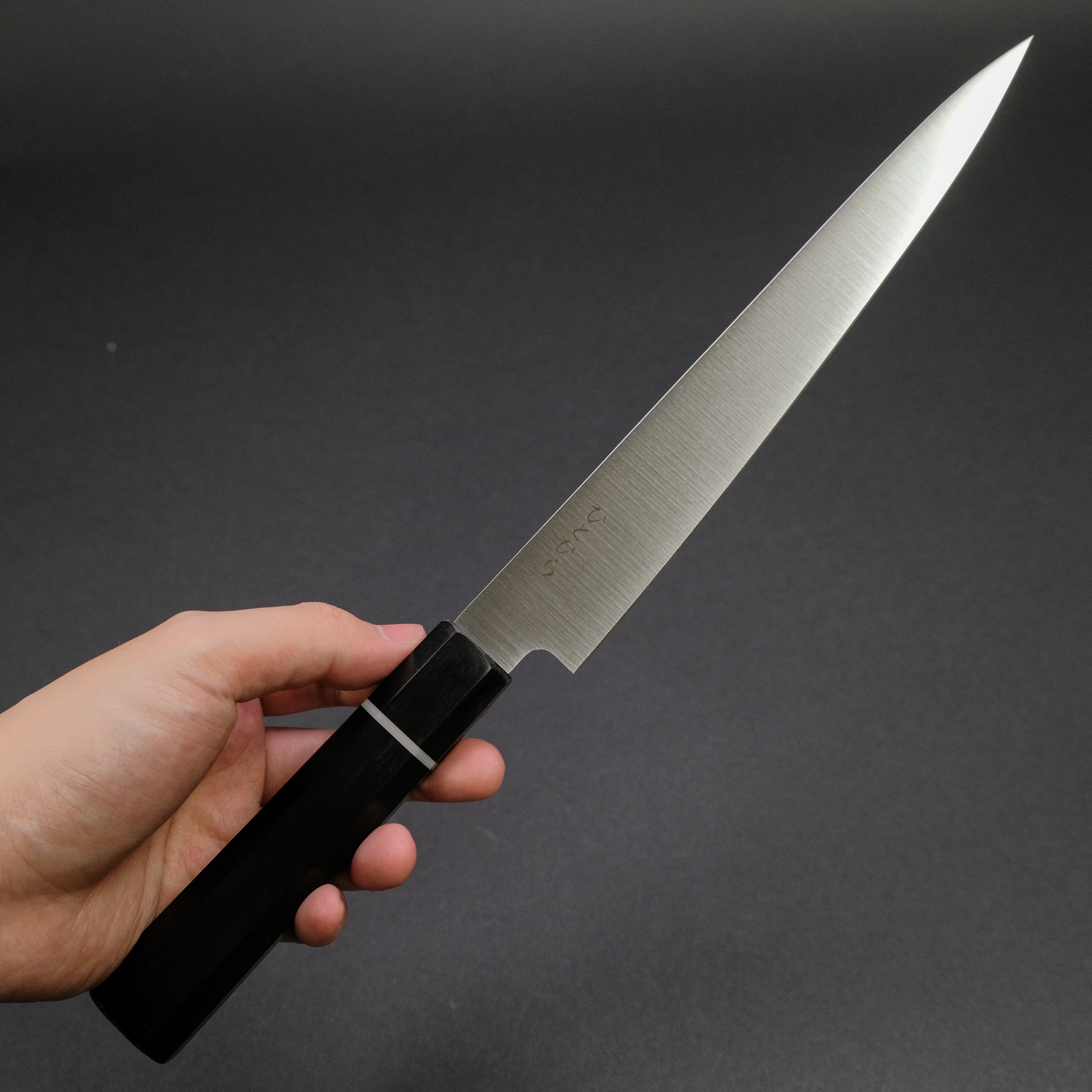 Premium Hitohira Hiragana WS Sujihiki 210mm Japanese Sushi Knife with Pakka Wood Handle - Perfect for Slicing Raw Fish, Sashimi & Meat Preparation