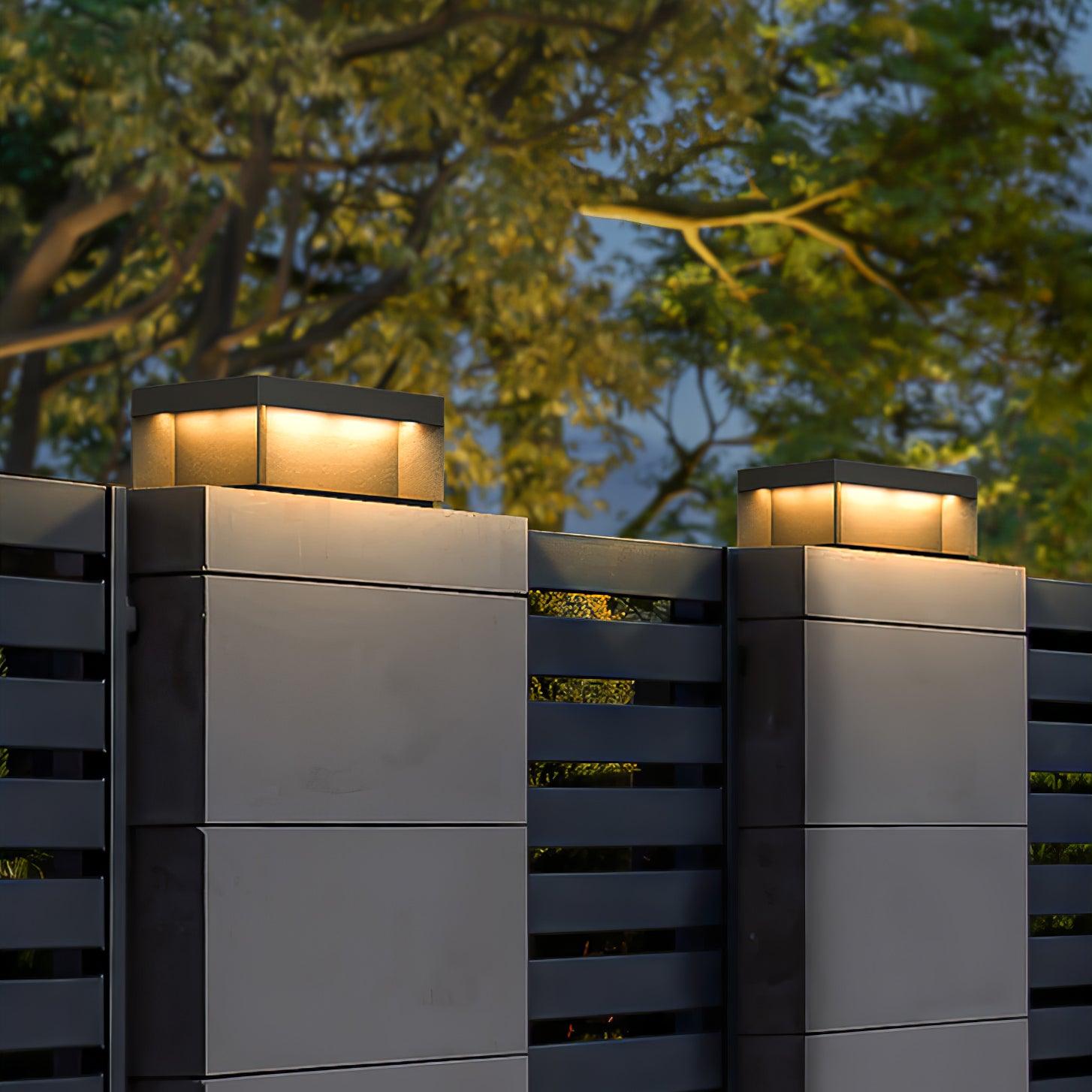 Black Box Outdoor Post Light - Waterproof LED Wall Light for Garden, Patio, and Driveway - Durable Aluminum Exterior Lighting with Motion Sensor