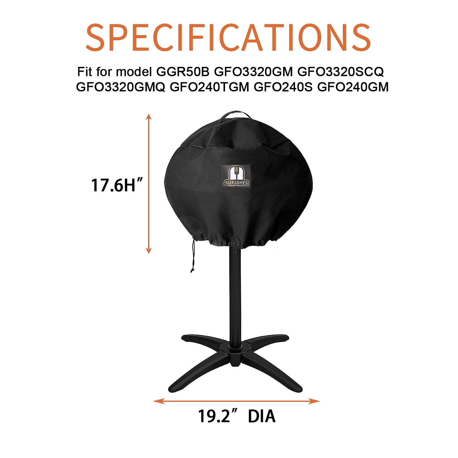 SUPJOYES Heavy Duty Waterproof BBQ Grill Cover for George Foreman GGR50B, GFO3320, GFO240 - Indoor/Outdoor Electric Grill Protector for Patio, Backyard, Camping & Tailgating