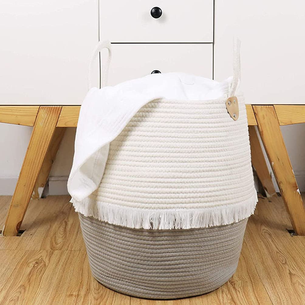 Cabilock Cotton Rope Storage Basket - Multi-Purpose Laundry Organizer, Toy Storage for Kids, Makeup & Clothing Organizer | Perfect for Nursery, Bathroom & Playroom Organization