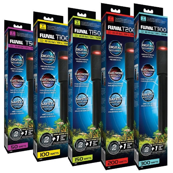 Fluval T Series Aquarium Heater - Submersible Fish Tank Heater for Freshwater & Saltwater Aquariums - Perfect for Tropical Fish, Betta Tanks & Marine Life