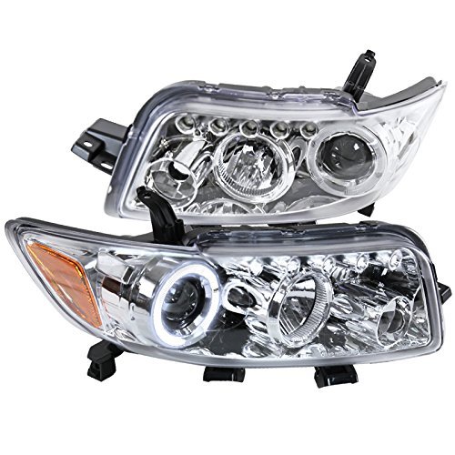 SPEC-D TUNING Angel Eye + LED Projector Headlights for 2008-2010 Scion xB - Left & Right Pair Headlamp Assembly - Upgrade Your Night Driving & Style