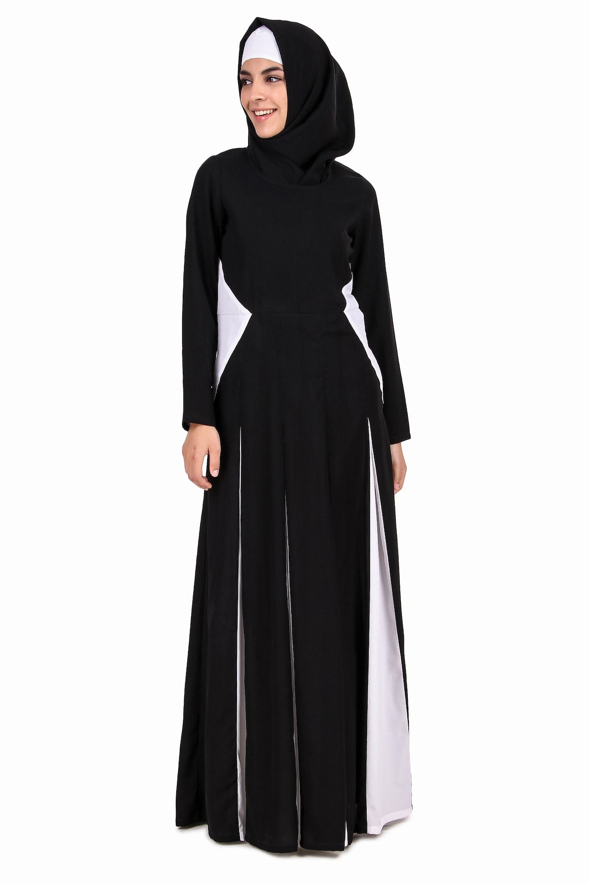 Stylish Colorblock Inset Anarkali Abaya Dress for Women | Modest Islamic Fashion | Perfect for Eid, Weddings & Special Occasions