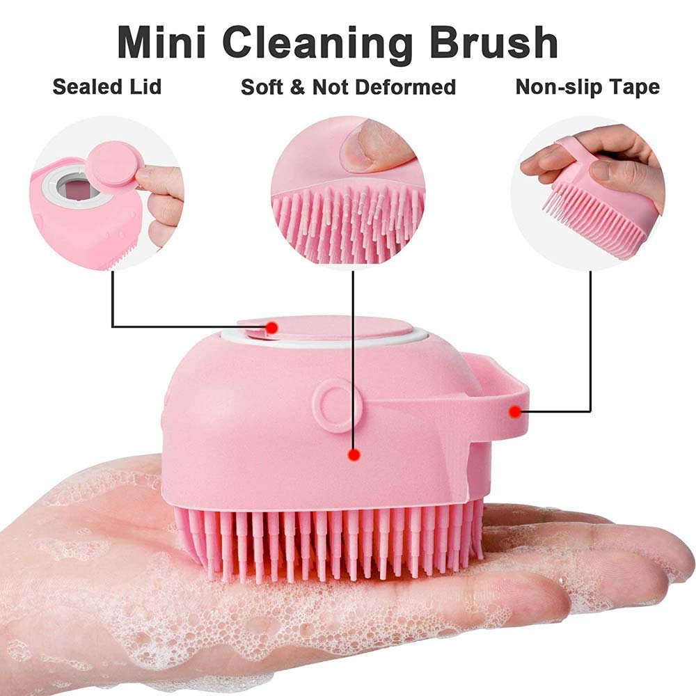 RD MALL Soft Silicone Bath & Body Brush with Soap Dispenser - Reusable Exfoliating Body Scrubber for Gentle Skin Massage - Perfect for Shower, Spa & Sensitive Skin Care