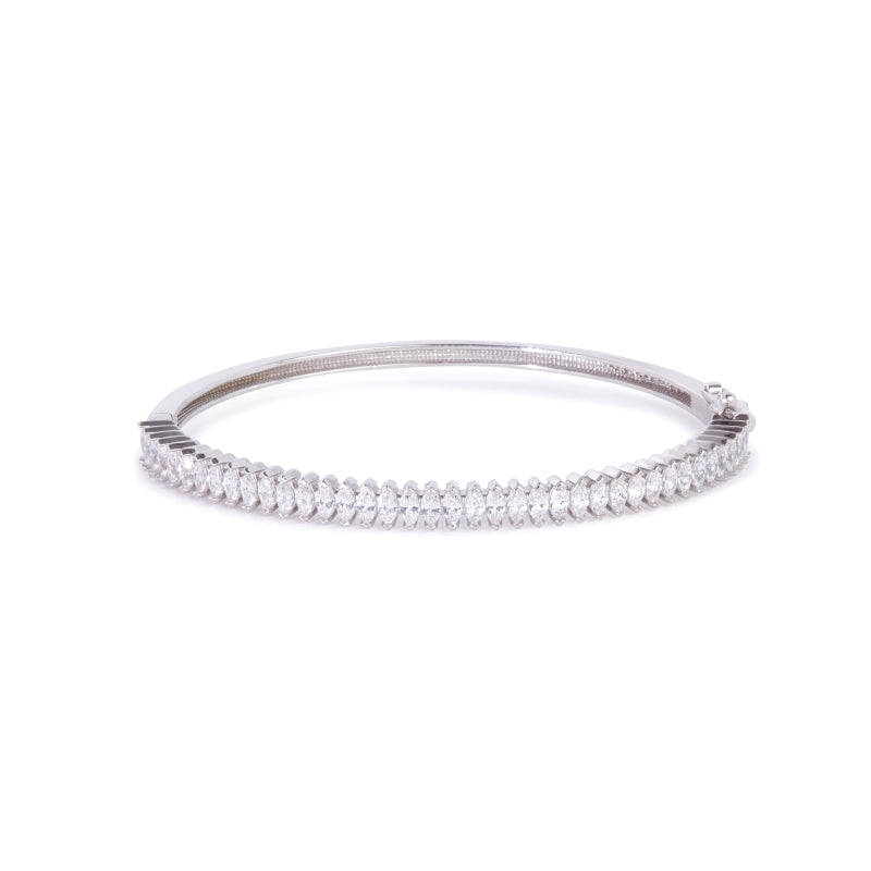 Elegant Marquise Cut Diamond Bracelet for Women - Dainty Tennis Chain Bangle for Wedding, Anniversary & Special Occasions