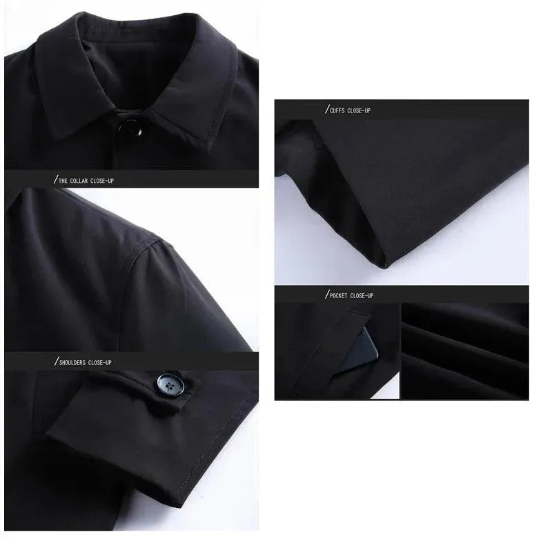 Classic Men's Button-Down Car Coat - Stylish Winter Jacket for Driving & Outdoor Activities