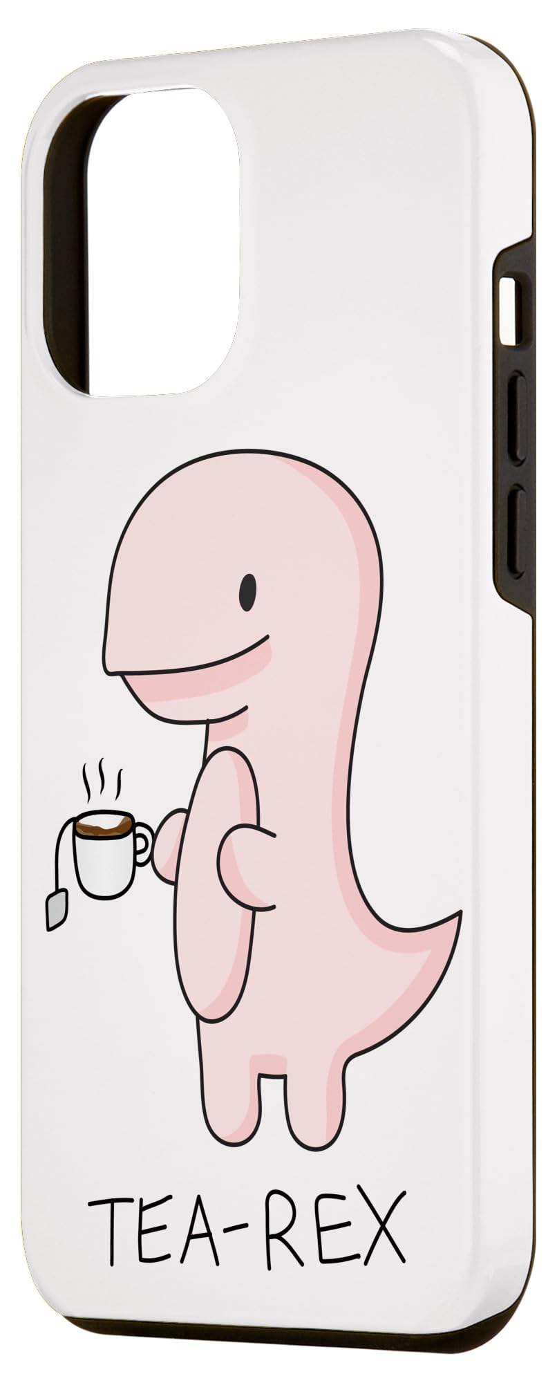 iPhone 12 Pro Max Tea Rex Dinosaur Cartoon Funny Pale Pink Phone Case - Perfect for Daily Use, Gifts, and Dino Lovers