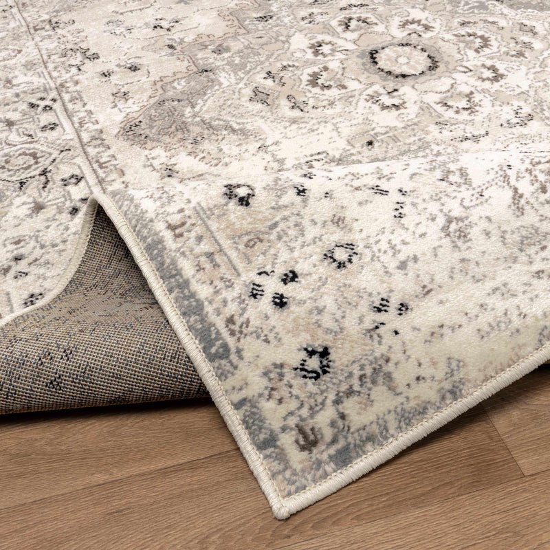 Nysa Floral Geometric Diamond Indoor Area Rug - Non-Slip Soft Living Room Carpet for Bedroom, Dining Room & Home Decor