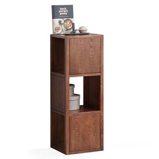 13.8x13.8x39.8 inch / 35x35x101 cm / walnut color / oak display stand