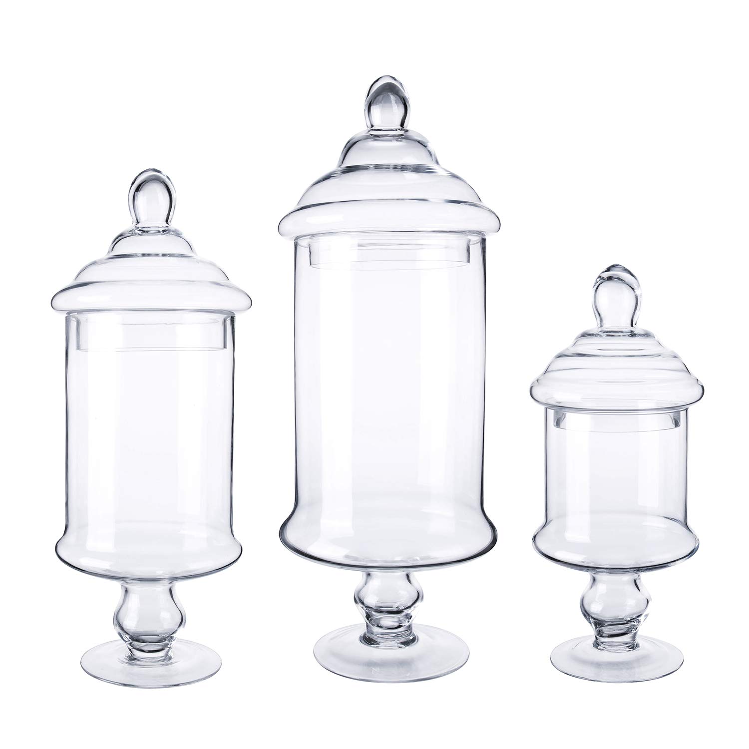 Elegant Diamond Star Apothecary Glass Candy Jar with Lid - 12