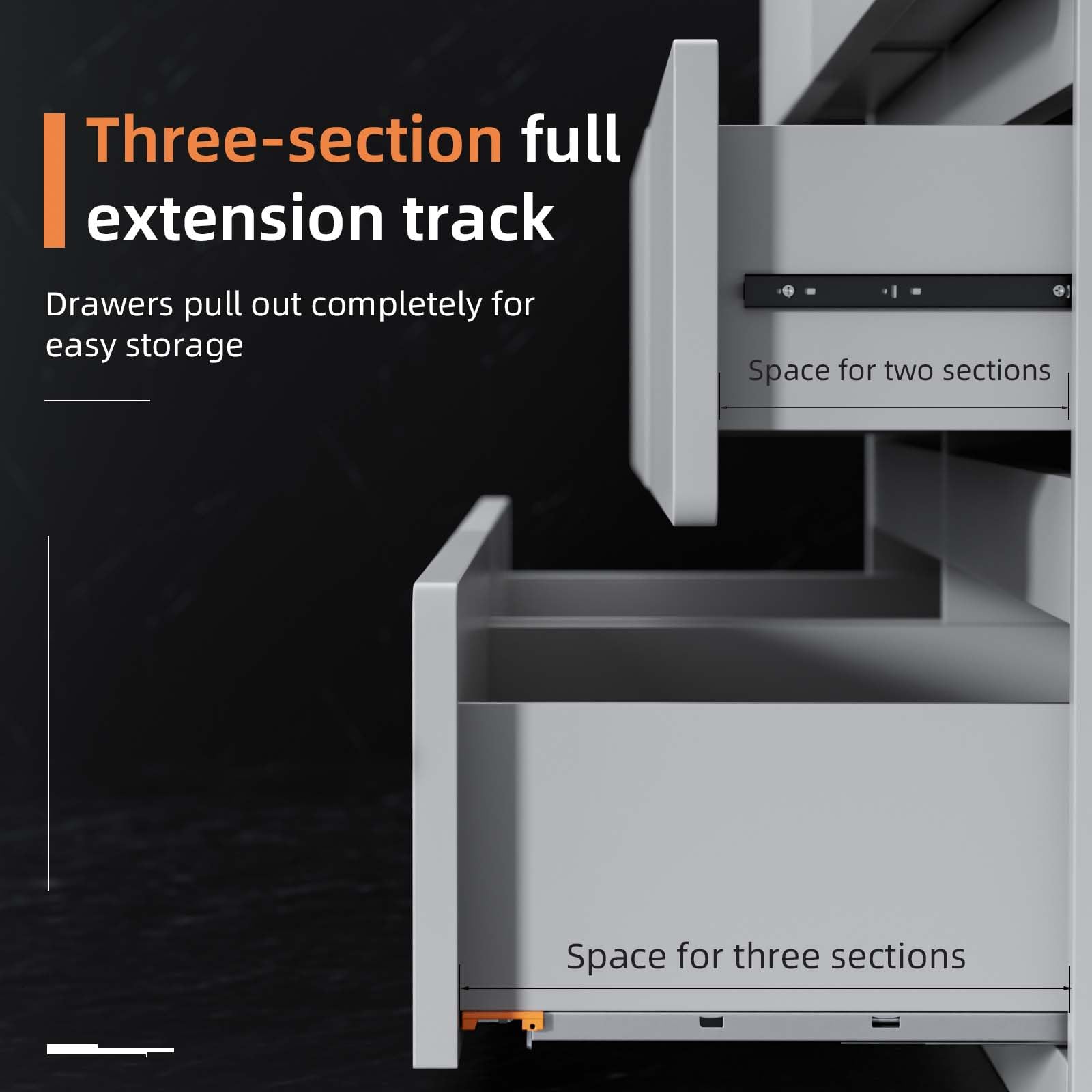 15 Inch Soft Close Drawer Slides - Full Extension Concealed Rails with Brackets - 80 lb Load Capacity - Heavy Duty Cabinet Hardware for Kitchen, Office & Furniture Installation (1 Pair)