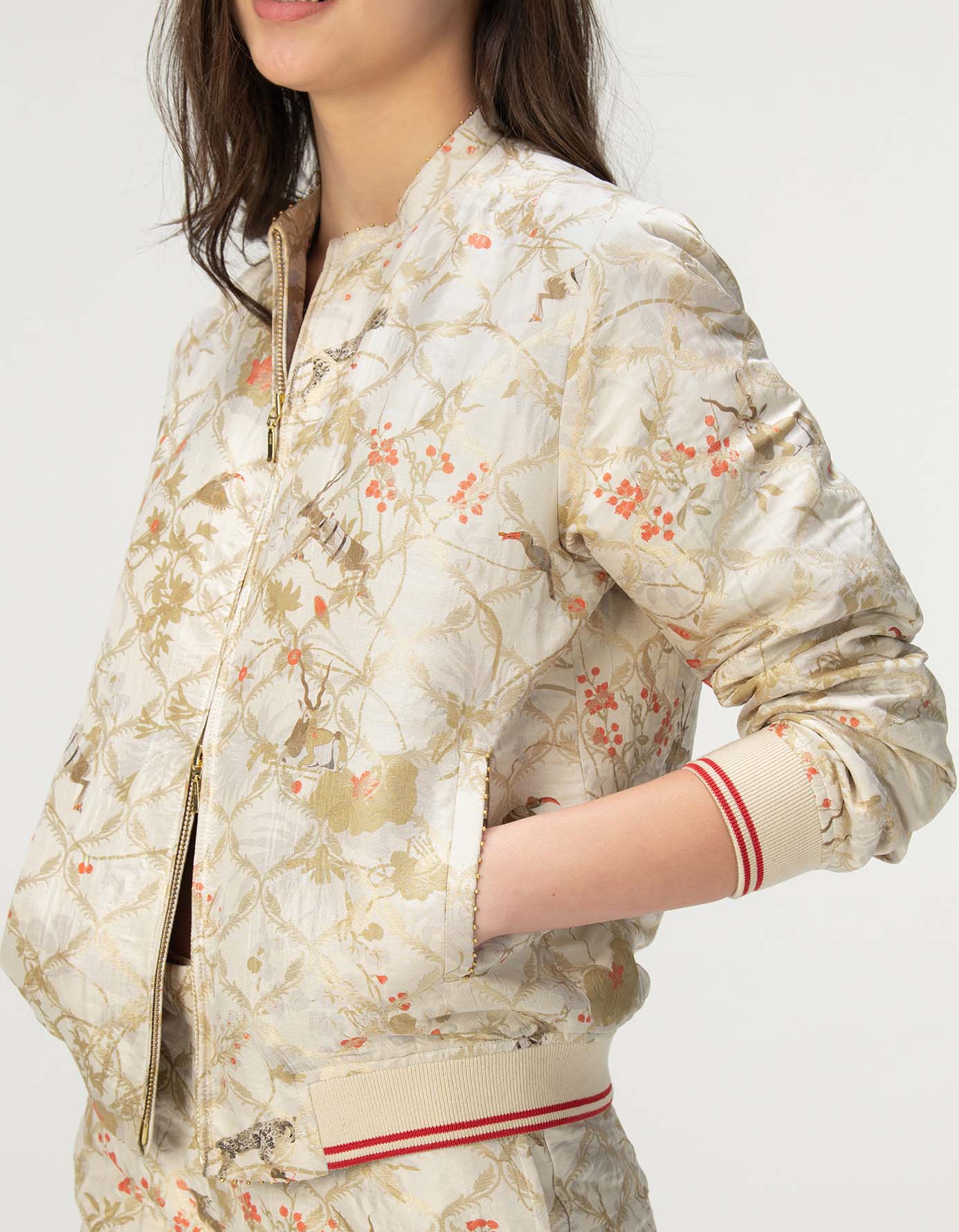 Elegant Ivory Silk Brocade Shorts for Women - Comfortable Summer Lounge & Sleepwear