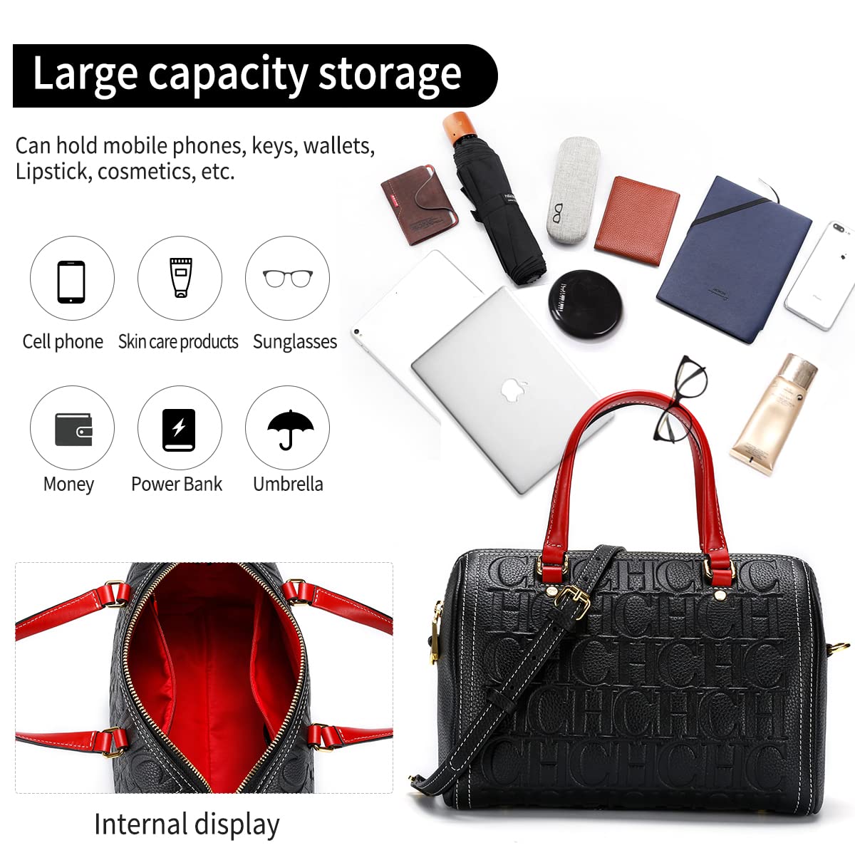 MWTS CHCH Women's Colorful Spliced Crossbody Bag with Chain Letter Pattern - Stylish Shoulder Purse for Casual Outings, Travel & Daily Use