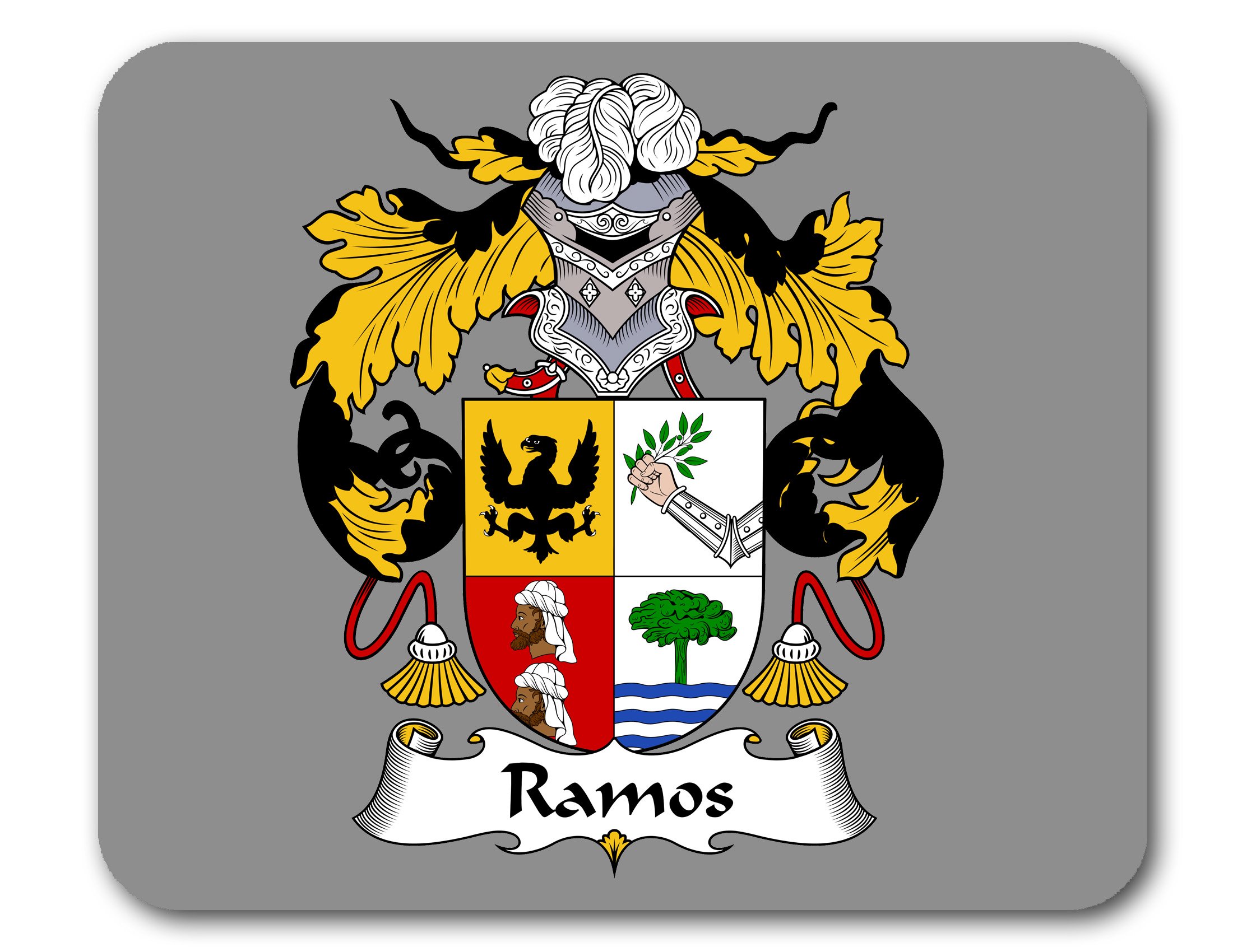 Ramos Family Crest Mouse Pad - Premium Non-Slip Gaming & Office Desk Mat with Vibrant Printed Coat of Arms Design - Perfect for PC, Laptop, and Home Office Workspace