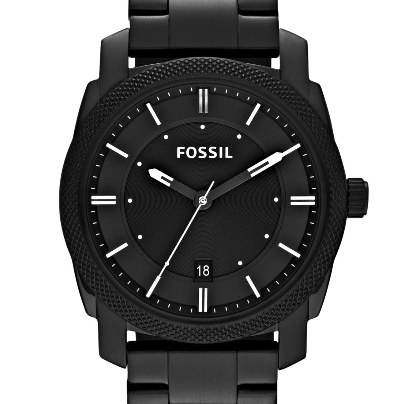 Fossil Machine Men's Stainless Steel Quartz Watch with Three-Hand Movement - Perfect for Business, Casual Wear & Everyday Use