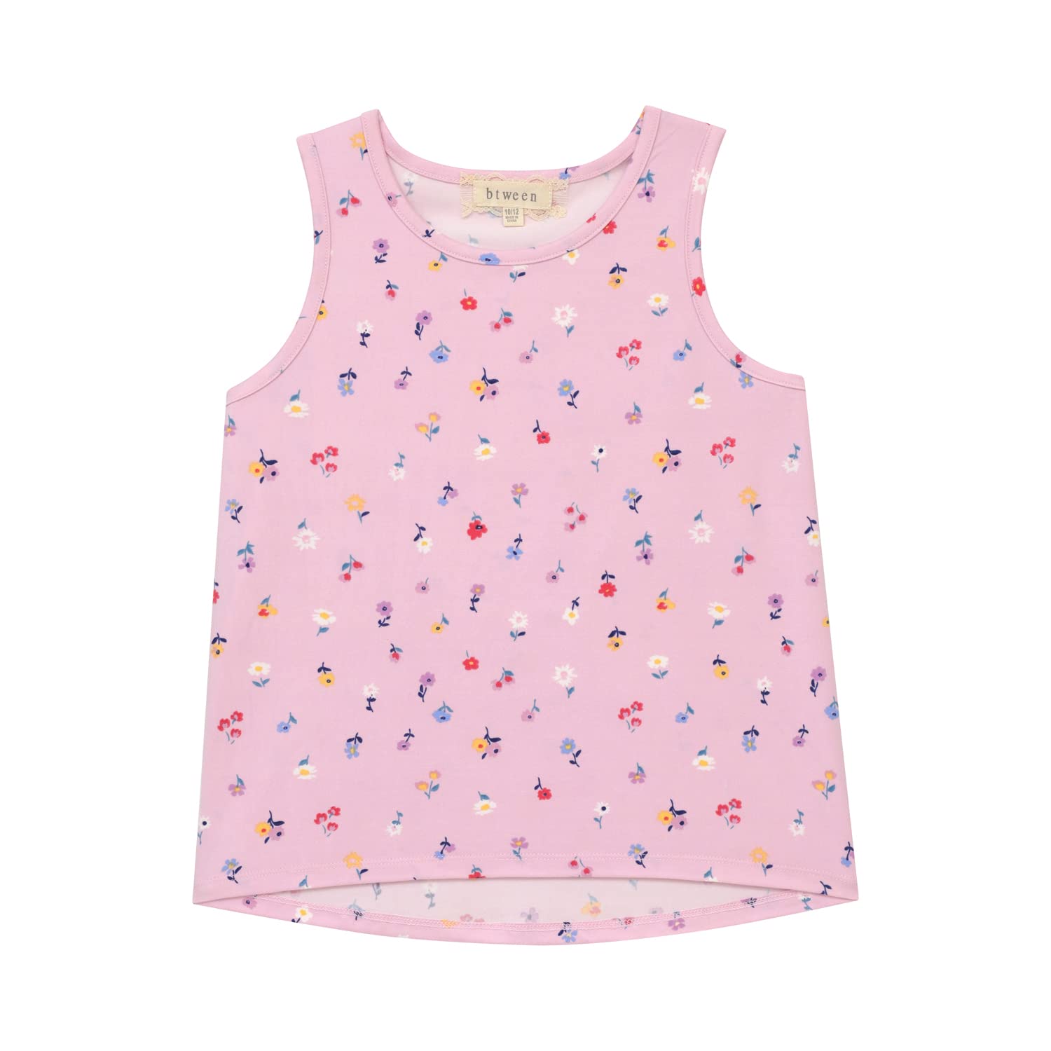 BTween Girls 4-Pack Cotton Blend Summer Tank Tops - Fashionable Mixed Colors Outfits for Playdates, Beach Trips & Summer Vacations