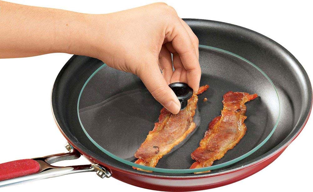 Premium Glass Bacon Press by Jumbl - Heavy Duty Kitchen Tool for Perfectly Crispy Bacon, Panini & Grilled Cheese - Ideal for Stovetop, Griddle & BBQ Cooking
