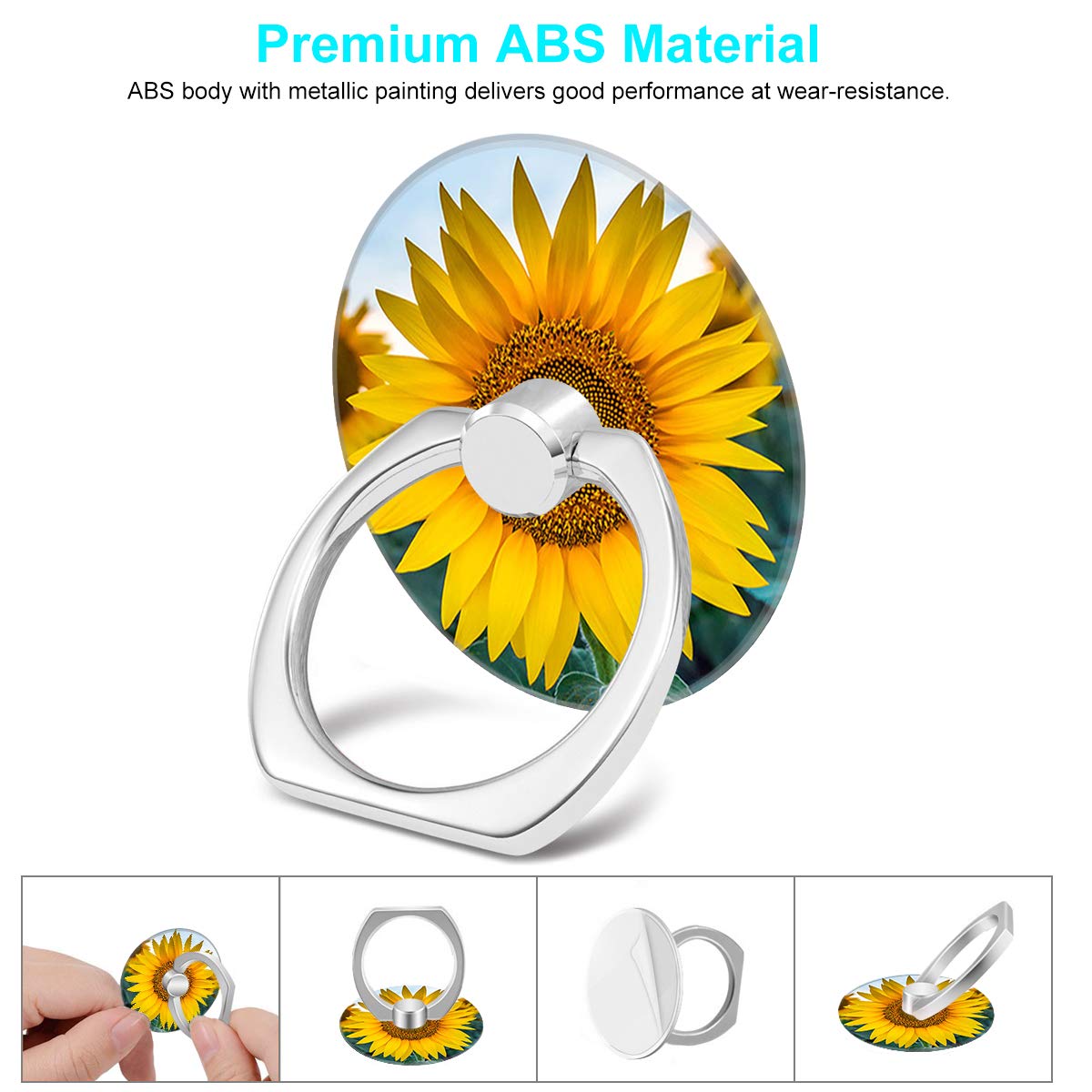 Bonoma 3 Pack Sunflower Phone Ring Holder - 360° Rotating Universal Grip Stand for iPhone, Samsung & Tablets | Perfect for Selfies, Video Calls & Hands-Free Viewing