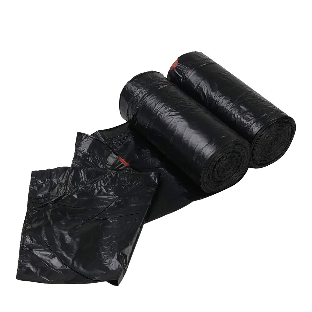 Parlynies 2.6 Gallon Small Drawstring Trash Bags - 104 Count Black Garbage Bags for Bathroom, Office, Kitchen & Car Waste Disposal