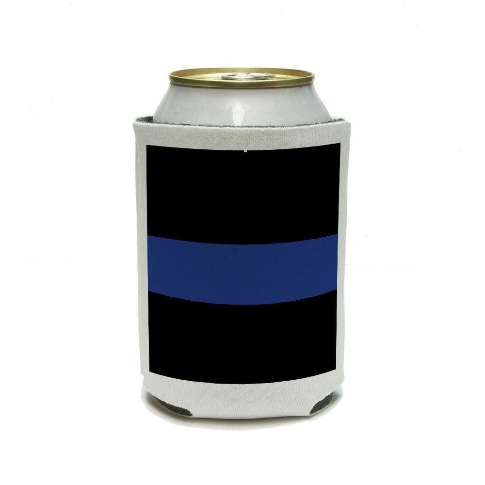 Thin Blue Line Police Retirement Can Cooler - Insulated Beverage Holder for Drinks - Perfect for Parties, BBQs & Outdoor Events