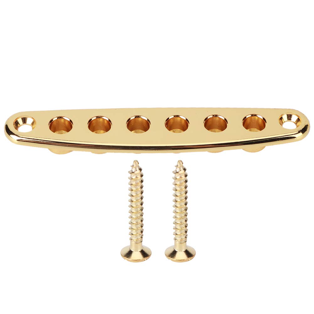 Zinc Alloy Electric Bass Guitar String Through Plate Mounting Ferrules - Gold String Bushing Metal Plate for Guitar Parts & Accessories | Perfect for Guitar Maintenance & DIY Repairs