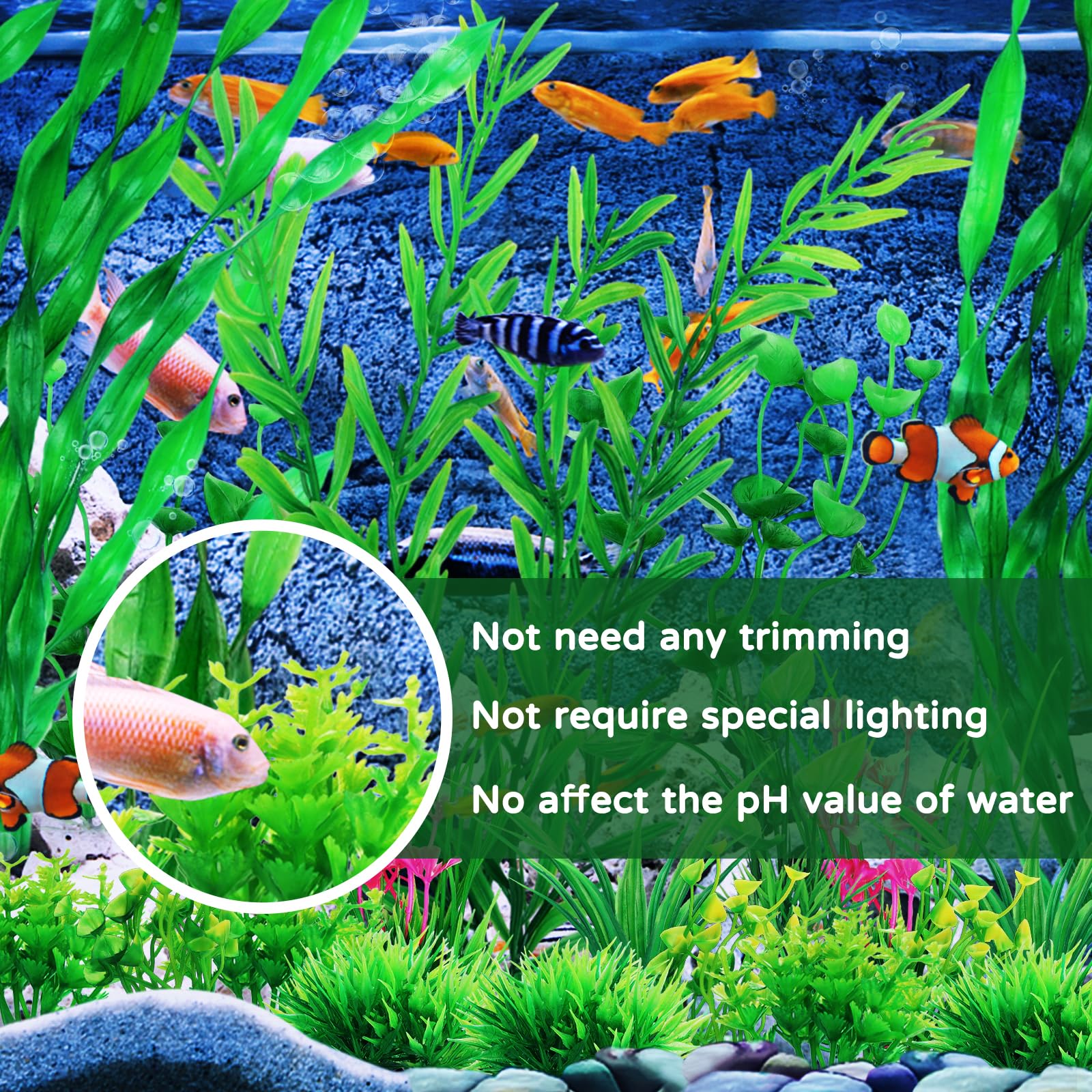 25pcs Artificial Aquarium Plants - Green Fish Tank Decorations for Small to Large Tanks | Realistic Underwater Plants for Aquascaping & Fish Habitat Enhancement