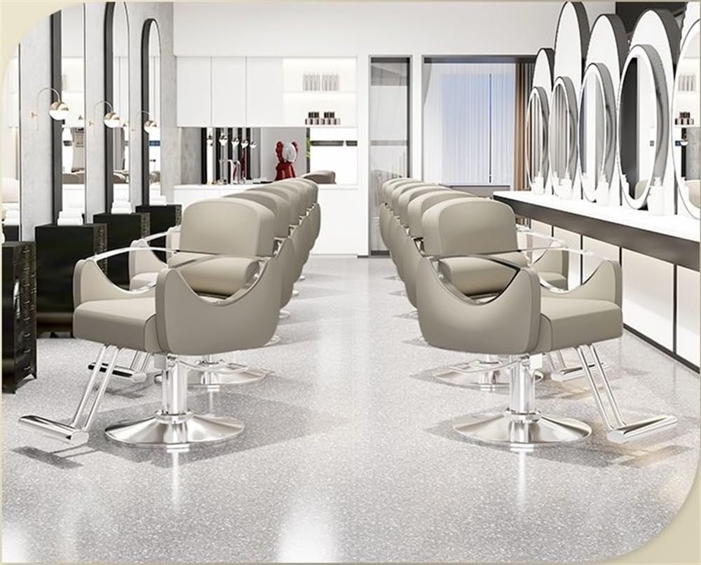 Professional 360° Swivel Barber Chair - Heavy Duty Styling & Shampoo Salon Chair with Rolling Casters | Perfect for Hair Salons, Barber Shops & Spa Treatments (Black)