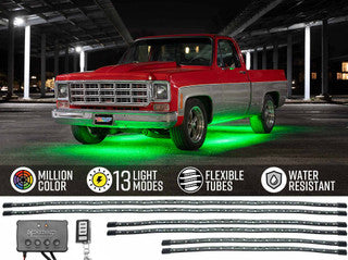 16 Million Color LED Flexible Slimline Truck Underbody Lighting Kit - Waterproof RGB Underglow Lights for Cars, Trucks & SUVs - Perfect for Night Driving, Car Shows & Off-Road Adventures
