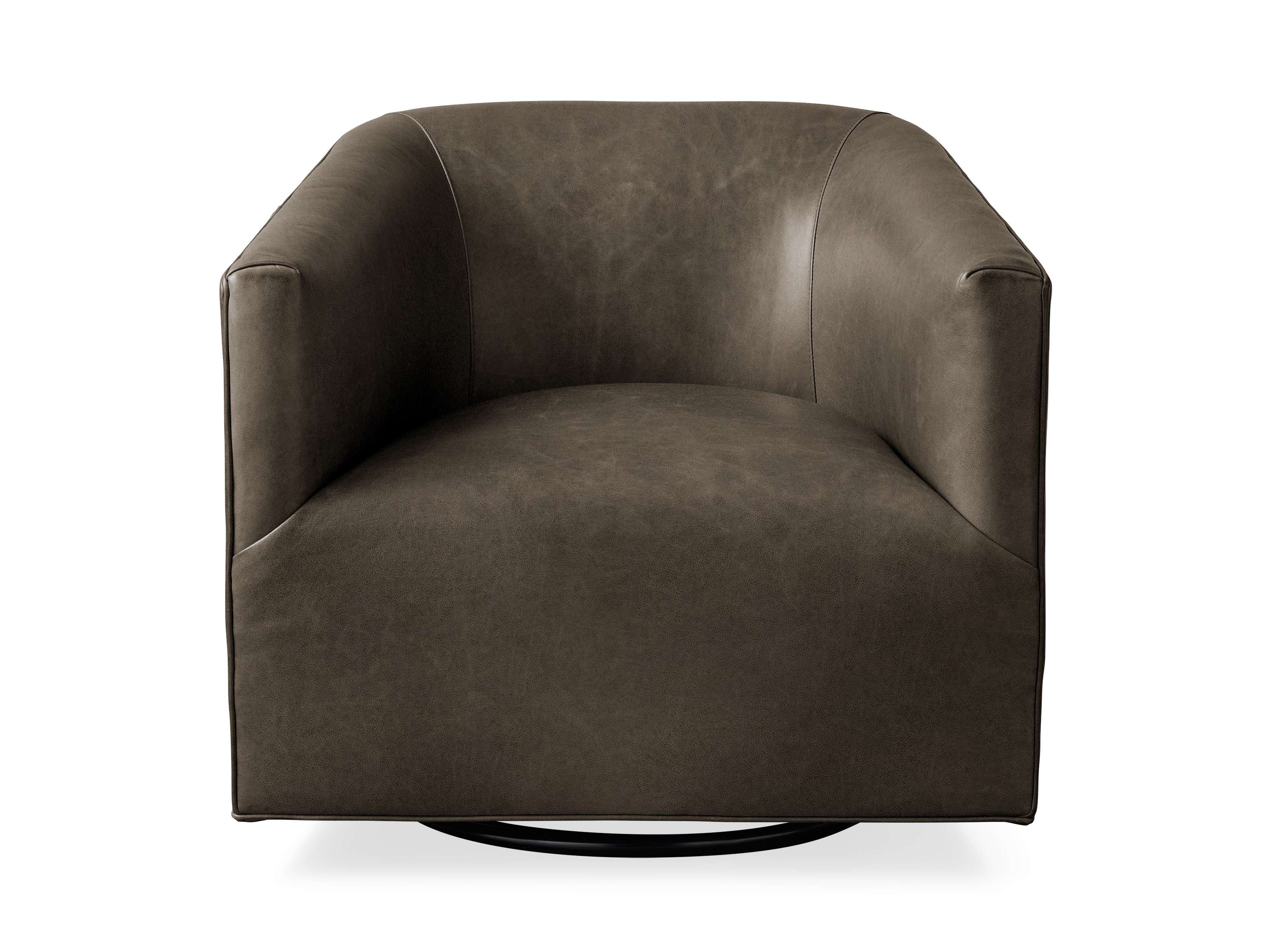 Ellison Leather Plinth Swivel Chair - Modern Office Chair with 360° Rotation, Ergonomic Design for Home & Office Workspace - Perfect for Conference Rooms, Executive Desks and Home Offices