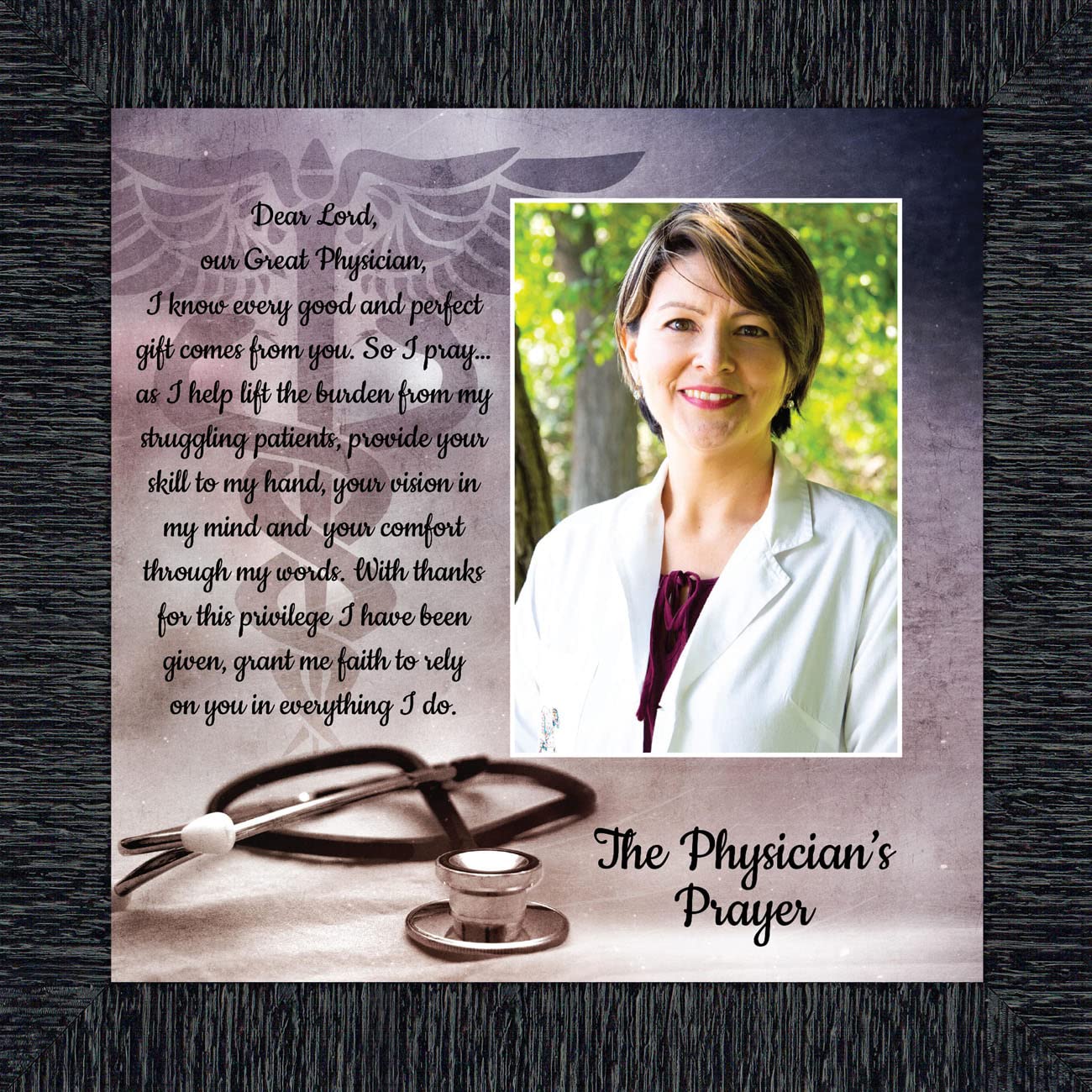 Crossroads Home Décor Prayer for Doctor Picture Frame - Inspirational Doctor Plaque Gift for Medical Students Graduation (6436CH) - Perfect for Office, Clinic & Home Decor
