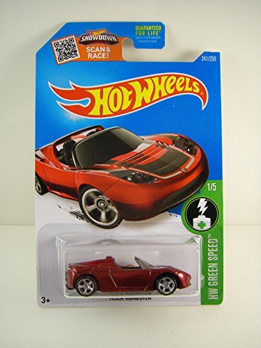 2016 Hot Wheels Super Treasure Hunt HW Green Speed Tesla Roadster Diecast Car - Collectible Toy for Kids & Adults, Perfect for Display & Racing Fun