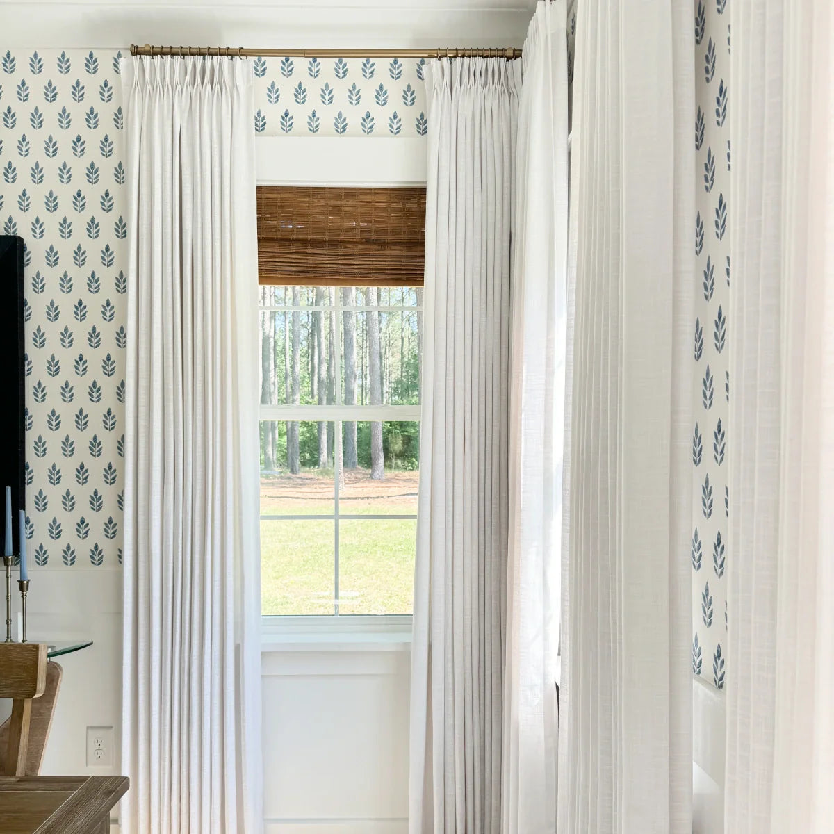 Pinch Pleated Blackout Curtains - 100% Linen Custom Drapes in Grey & Beige | Modern Thermal Insulated Window Treatments for Living Room & Bedroom