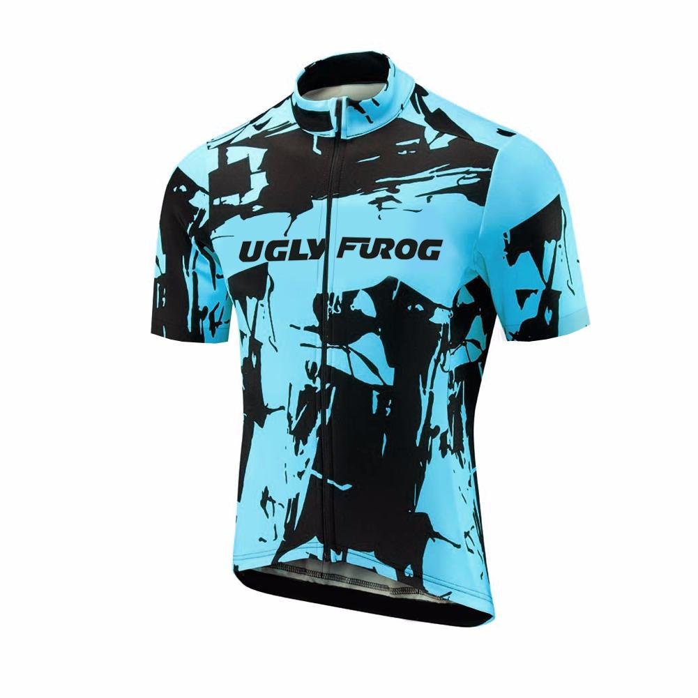 UGLY FROG Men's Cycling Jersey - Breathable Short Sleeve Bike Shirt for Road & Mountain Biking | Moisture-Wicking Pro Team Cycling Wear for Summer Outdoor Sports
