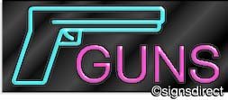 Vintage Style Guns Neon Sign with Retro Graphic - Perfect for Bar, Man Cave, and Game Room Decor