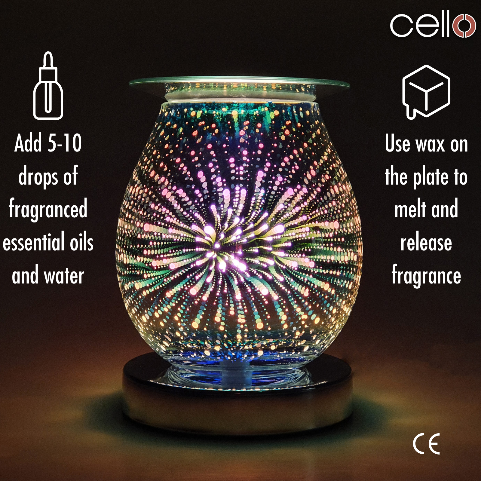 3D Pop Cello Electric Wax Warmer with Touch Control - Perfect for Aromatherapy, Home Decor, and Relaxation in Bedroom, Living Room, or Office