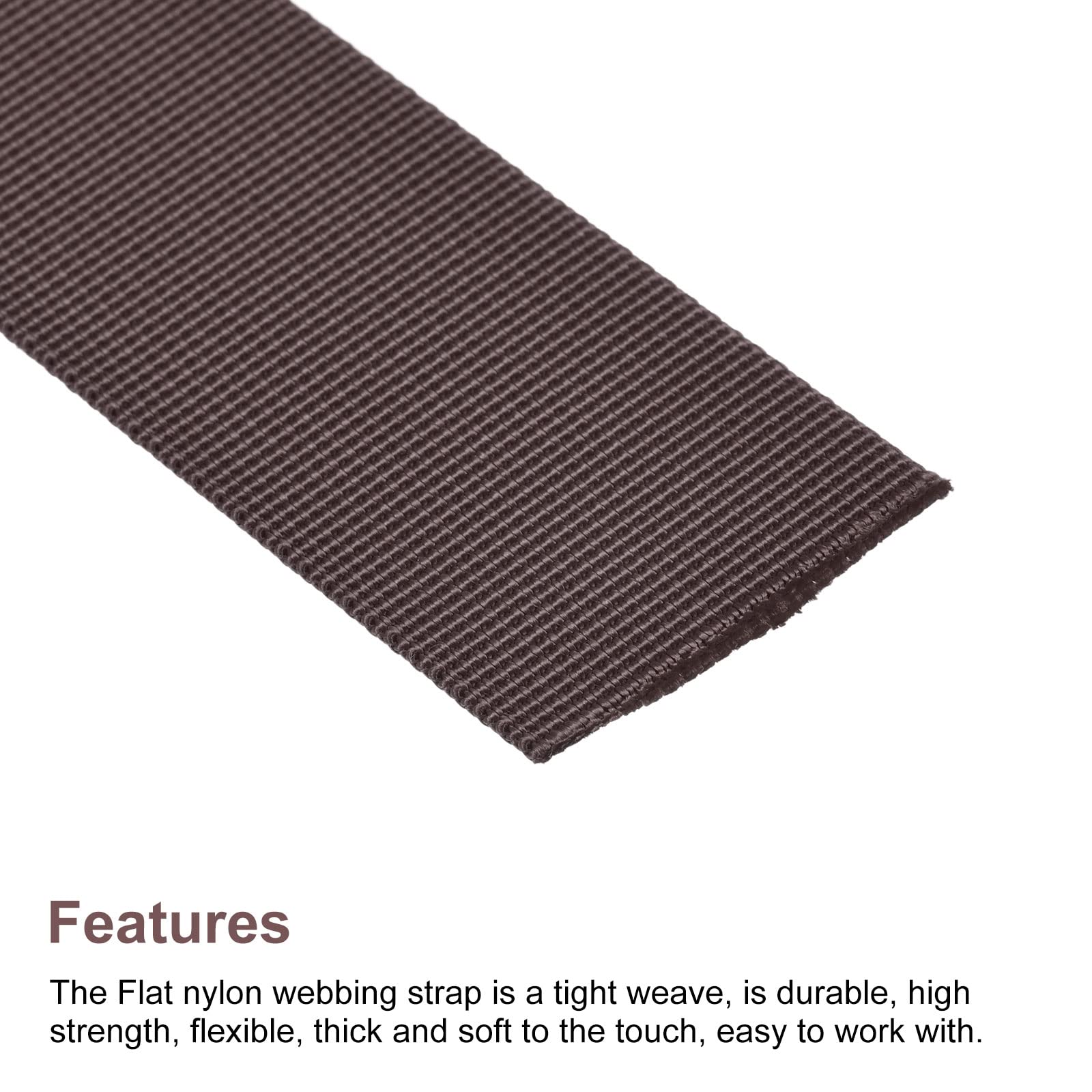 **MECCANIXITY 1.5 Inch Flat Nylon Webbing Strap - 10 Yards, Brown - Heavy Duty for Backpack Straps, Luggage Racks, DIY Projects & Outdoor Gear Repair**