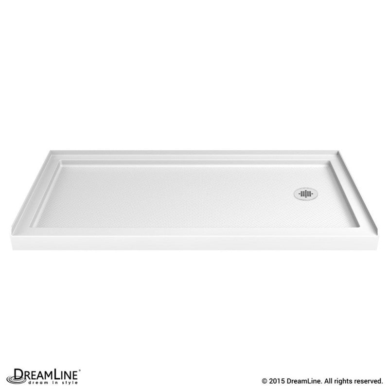 DreamLine SlimLine 30 x 60 x 2-3/4 Inch Left/Right Drain Single Threshold Shower Base - Perfect for Small Bathrooms & Space-Saving Designs
