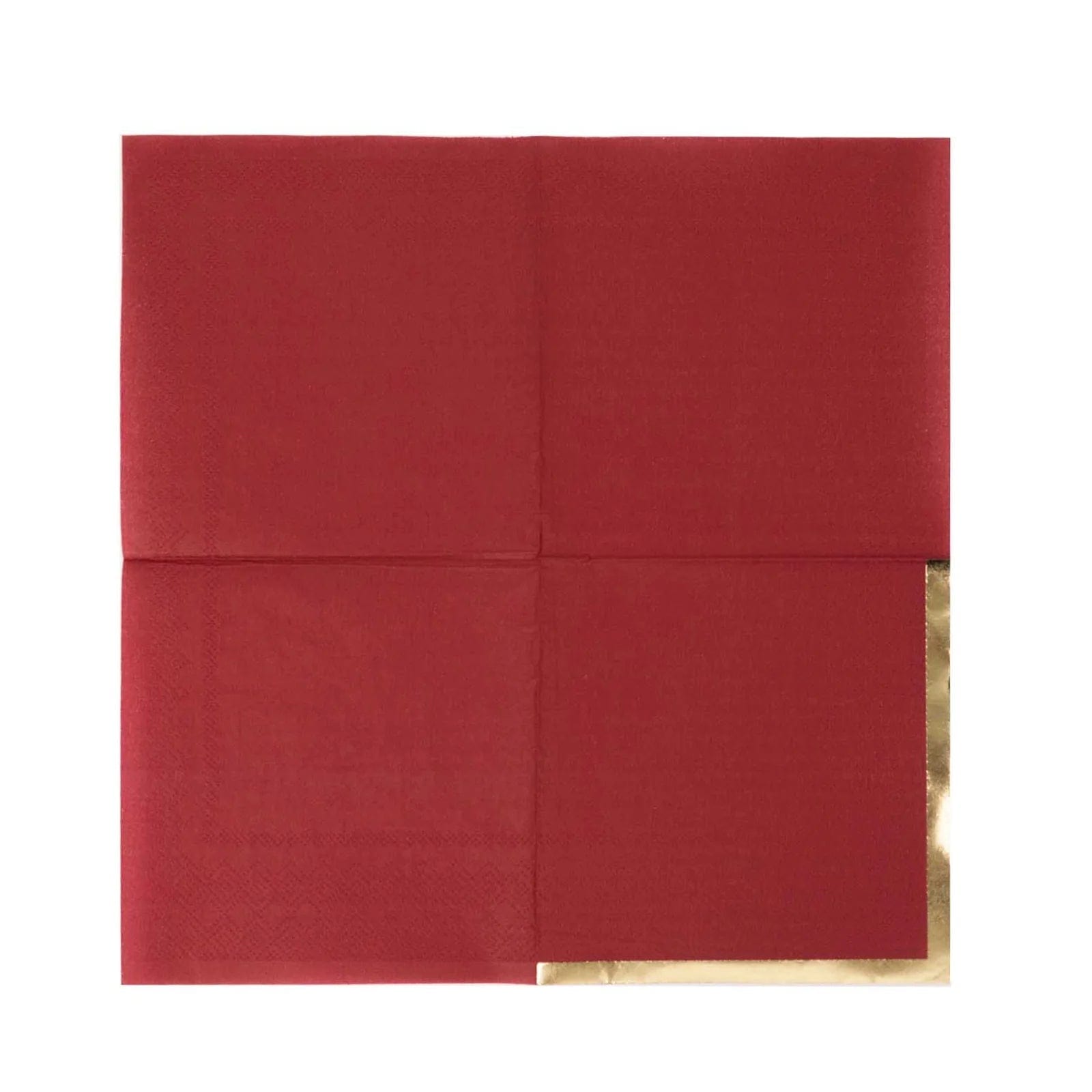50 Soft 2-Ply Disposable Dinner Cocktail Napkins with Gold Foil Edge - Elegant Party Tableware for Weddings, Events & Home Entertaining