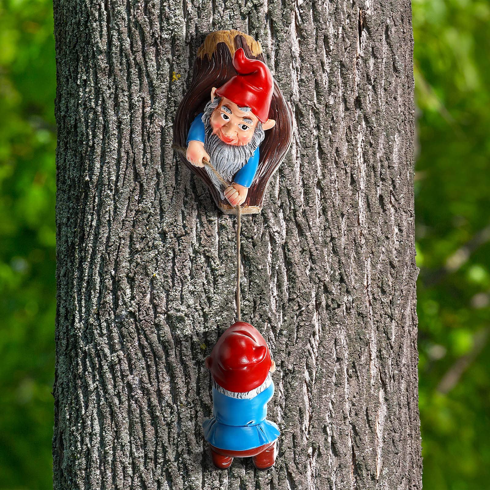 Jetec Climbing Gnomes Outdoor Decor - Resin Tree Sculpture & Hanging Statue for Garden, Patio, Lawn - Whimsical Yard Ornament & Tree Hugger Decoration (Perfect for Fairy Gardens, Outdoor Parties & Seasonal Displays)