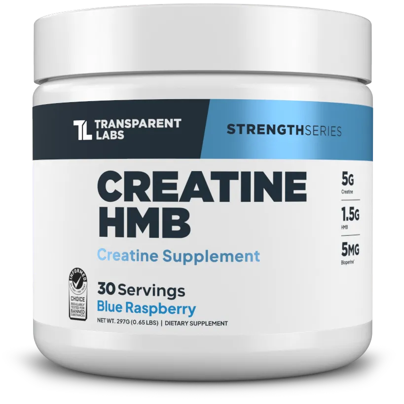 Transparent Labs Creatine HMB Supplement - Pure Monohydrate Powder for Muscle Growth & Strength - Pre & Post Workout Recovery for Athletes & Bodybuilders
