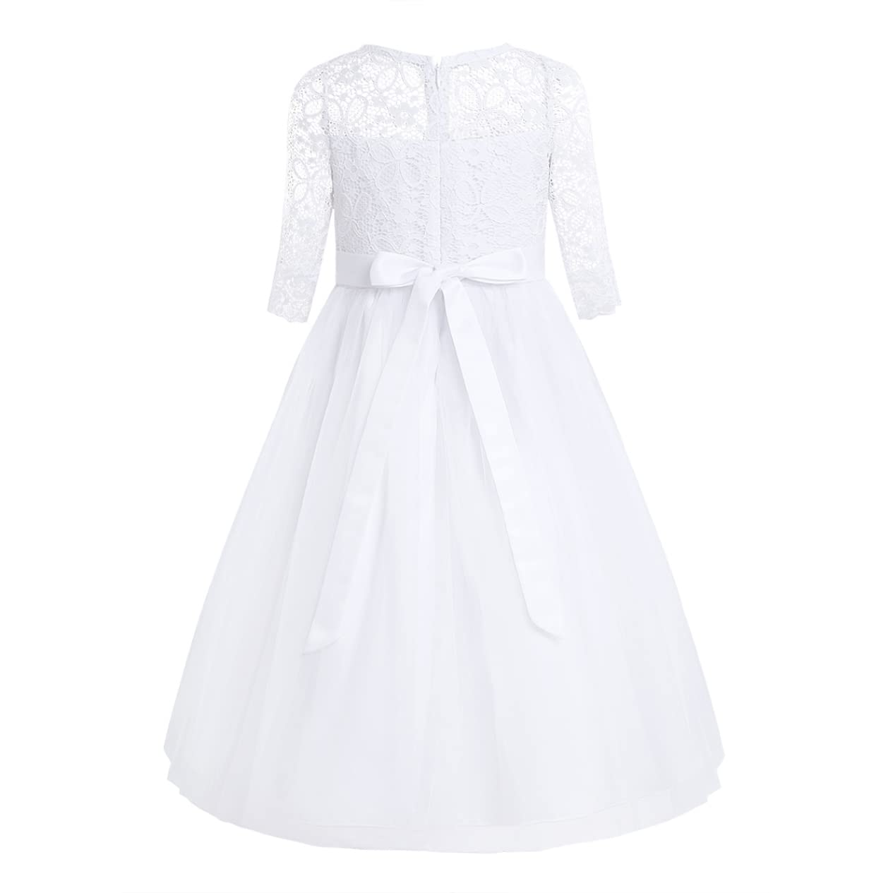 Kids Flower Girls Dress - Princess Floral Lace Wedding Bridesmaid Dress for Prom, Pageant & Ball Gown | Perfect for Weddings, Parties & Dance Performances